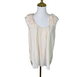 Wilfred 100% Silk Ruffle Tank TOP US Women's M